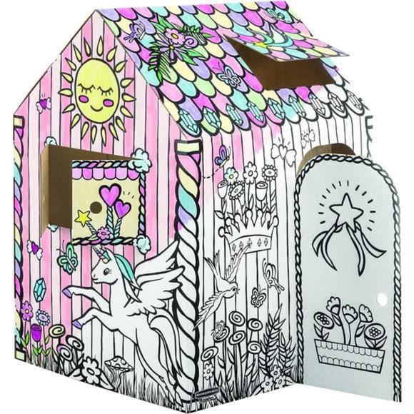Play Unicorn Playhouse, Cardboard Playhouse and Craft Activity for Kids - Picture 1 of 6